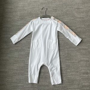 White Burberry Romper set